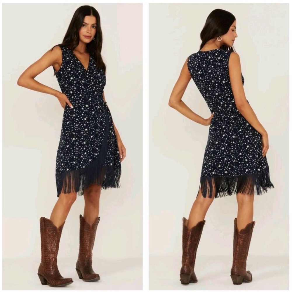 Idyllwind Midnight Star Fringe Mini Dress